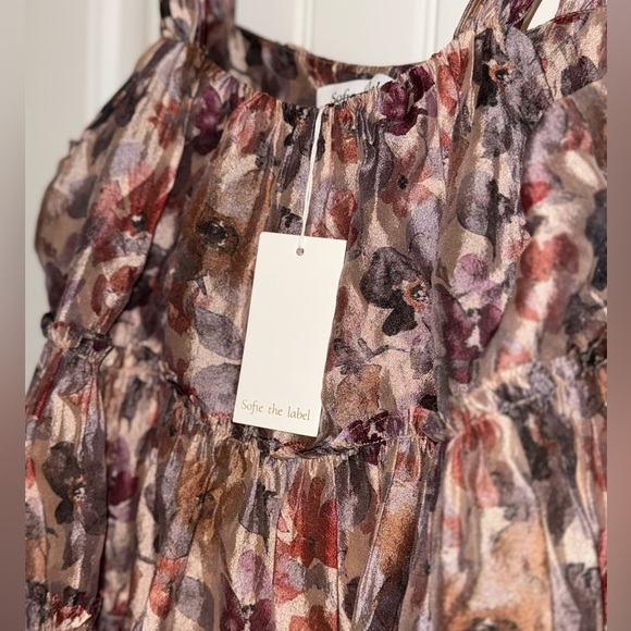 Ruffled Pink and Red Scoop Neck Mini Dress - Picture 6 of 10